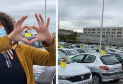 Fioraia distribuisce fiori invenduti sulle auto di medici e infermieri prima del lockdown