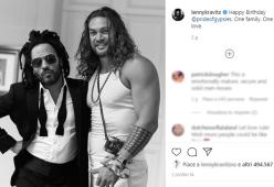 Lenny Kravitz posta uno scatto con Jason Momoa: ex e marito di Lisa Bonet insieme