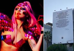 Lady Gaga ispira con un cartellone gigantesco: "Tutti meritiamo la felicità"