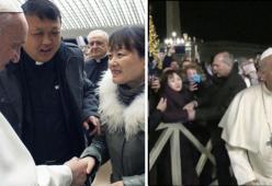 Papa Francesco incontra la fedele cinese che lo aveva strattonato