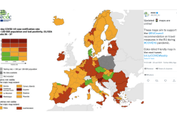 Sicilia, Calabria e Basilicata in rosso secondo la mappa Ue del rischio Covid
