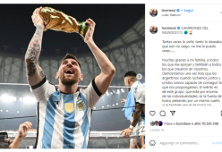La foto di Messi con la Coppa del Mondo è quella con più like nella storia di Instagram 