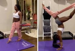 Ecco la challenge della campionessa olimpica Simone Biles: sfilarsi i pantaloni così è da oscar