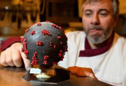 Uova di Pasqua a tema Coronavirus vendute in una cioccolateria francese
