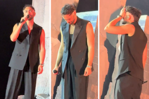 Mengoni scoppia a piangere mentre canta “Luce”, dedicata alla mamma