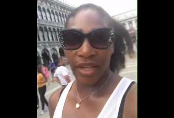 Serena Williams sotto al campanile di San Marco a Venezia: "Quella è la torre di Raperonzolo"