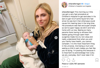 Chiara Ferragni: “Leone ha subito un piccolo intervento. Vedere i bambini malati mi ha fatto piangere”