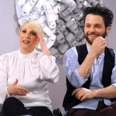 Katia Follesa e Angelo Pisani ospiti di Max Brigante per presentare "Fish & Clips" il loro nuovo programma tv