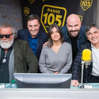 Diego Abatantuono, Vincenzo Salemme e Rosita Celentano, presentano "Compromessi sposi" a 105 Friends