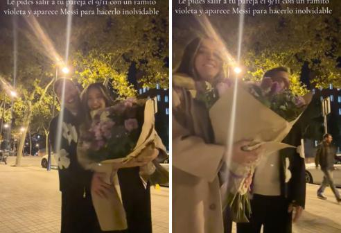 Coppia si filma romanticamente a Barcellona: dal nulla appare Messi