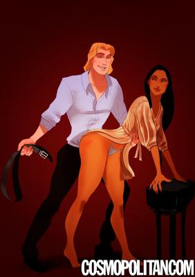   Pocahontas e John Smith, (Pocahontas, 1995), versione: cinghiate e sottomissione.