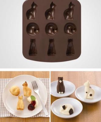 Stampini in silicone a forma di gatto.