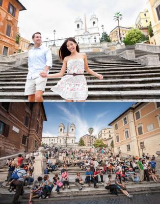 Discendere la scalinata di piazza di Spagna