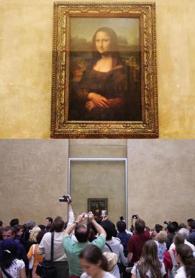 La sala della Gioconda al Louvre