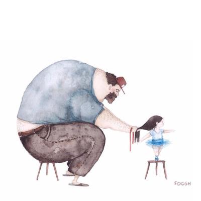 I papà non si fanno mai sconfortare dalle missioni impossibili: come imparare a fare una treccia.