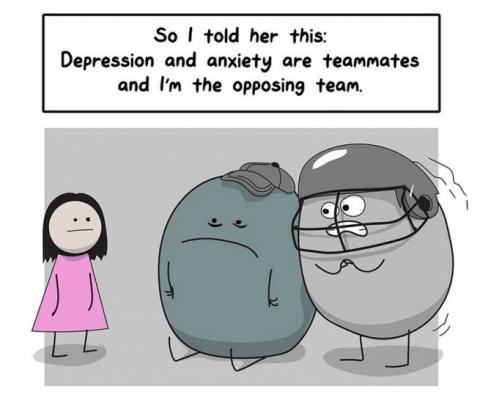 Quindi le ho parlato: Depressione e Ansia giocano nella stessa squadra e io sono la squadra avversaria.