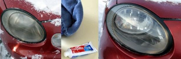 Fari puliti con il dentifricio