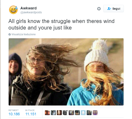 Il vento tra i capelli, che cosa romantica! Ah no, aspetta...
