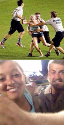 4.  Selfie con... invasione di campo! 