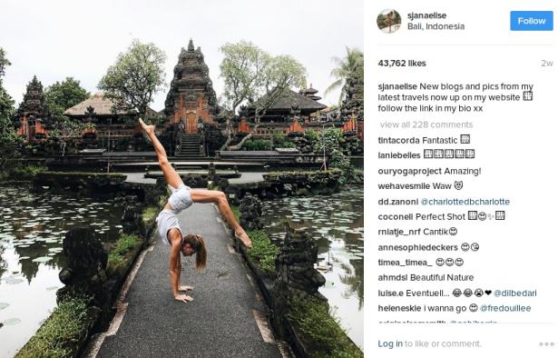 Le Earp sceglie con cura i luoghi dei propri scatti. Qui si trova a Bali, in Indonesia