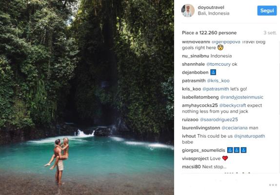 Questa è una foto scattata a Bali, in Indonesia, dove la coppia attualmente vive quando non è in giro per il globo.