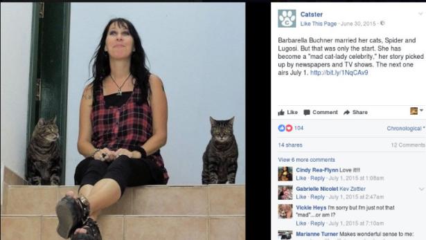 Barbarella Buchner e i suoi due gatti
