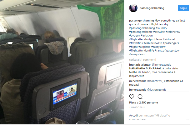 6. Il bucato? Si stende in aereo!
