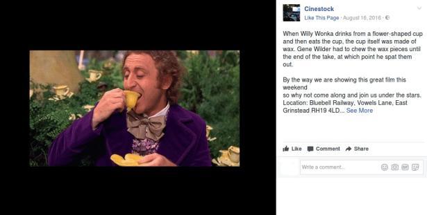 3. Willy Wonka e la fabbrica di cioccolato: Gene Wilder masticò una tazza di cera 