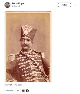 Ecco l'artefice di tutto, il Re di Persia Naser Al-Din Shah Qajar, il proprietario dell'harem