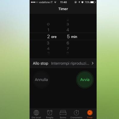 10. Impostare il timer per la fine di un file audio con iPhone